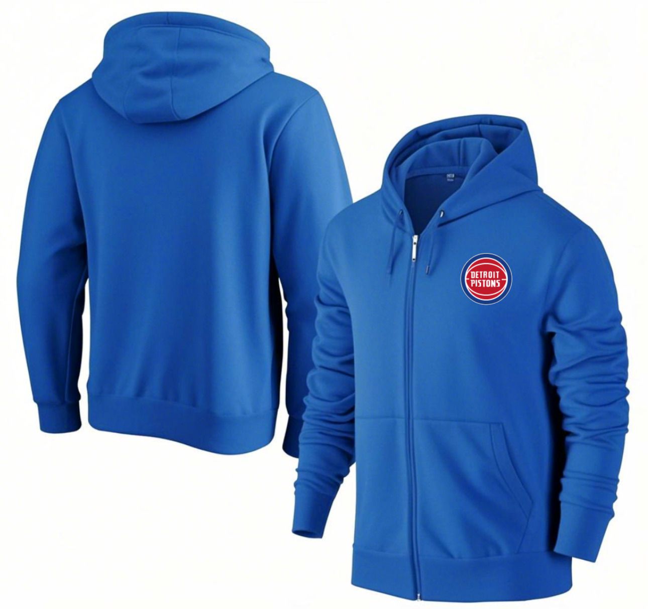 Men Detroit Pistons Blue Zipper hoodie 2025 NBA Jersey style 1->->